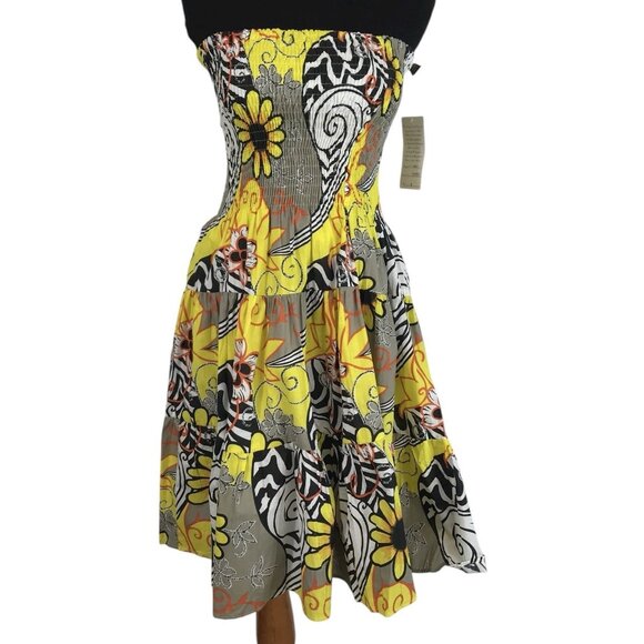 Speed Control New York Dress Womens Size Small Smocked Floral Fit Flare - Picture 1 of 10